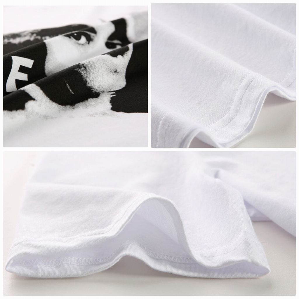 レディース　トップス　Tシャツ　半袖　綿　コットン　シンプル　肖像画　写真　女性　プリント　ゆったり　おしゃれ　カジュアル　大人可愛い　フェミニン　デート　お出かけ　普段着　ホワイト　　フリーサイズ　送料無料