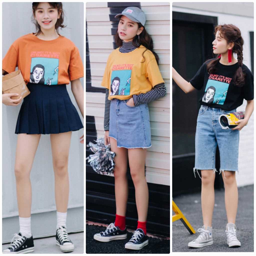 レディース　トップス　Tシャツ　半袖　コットン　綿　漫画　プリント　ゆったり　おしゃれ　カジュアル　大人可愛い　フェミニン　デート　お出かけ　普段着　ブラック　黒　ホワイト　白　イエロー　オレンジ　送料無料