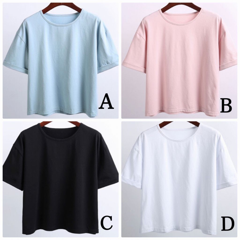 レディース　トップス　Tシャツ　半袖　無地　綿100％　シンプル　ロールアップ　ゆったり　おしゃれ　カジュアル　大人可愛い　フェミニン　デート　お出かけ　普段着　ホワイト　ブラック　黒　パステルカラー　ピンク　ブルー　送料無料