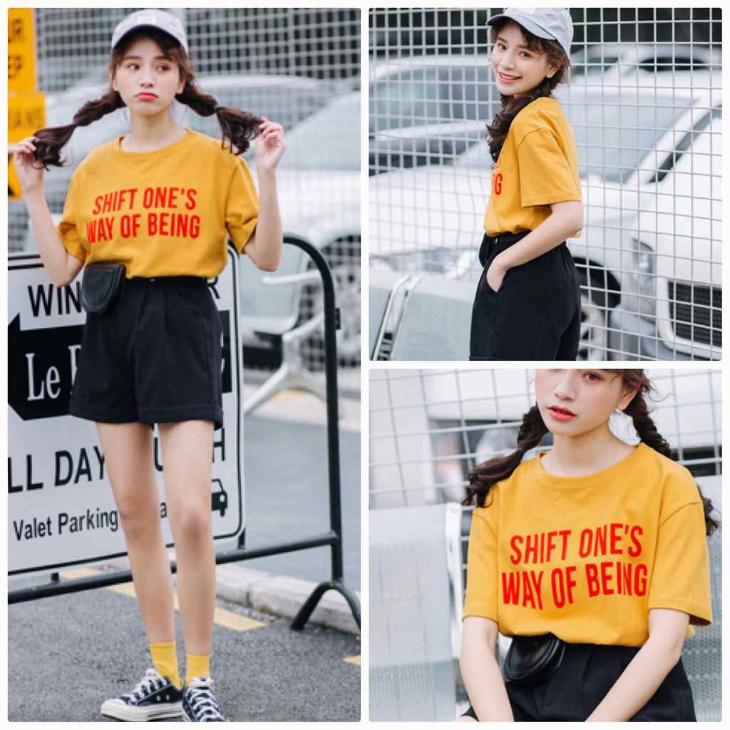 レディース　トップス　Tシャツ　半袖　綿　コットン　シンプル　英字　ロゴ　プリント　ゆったり　おしゃれ　カジュアル　大人可愛い　フェミニン　デート　お出かけ　普段着　ホワイト　白　イエロー　送料無料