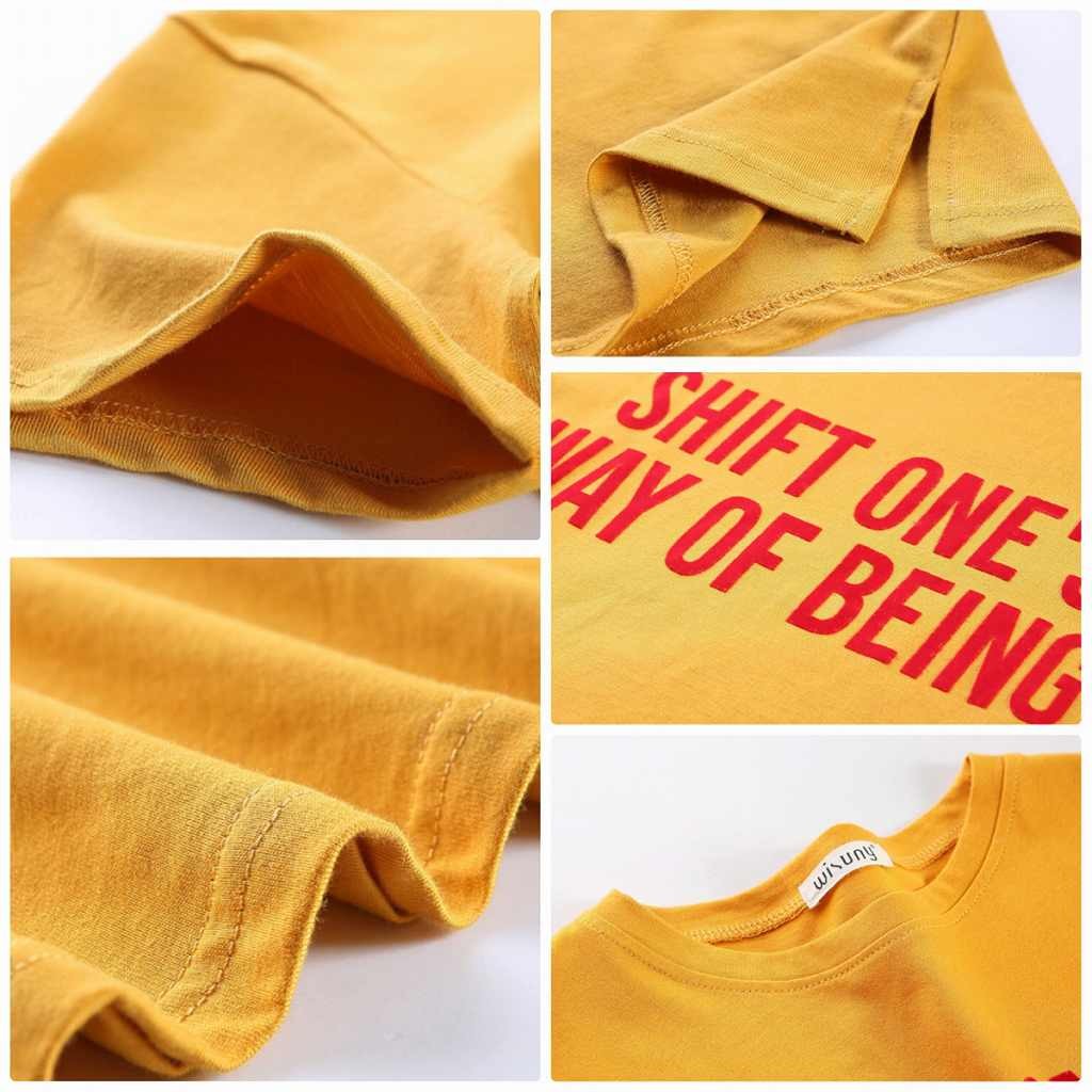 レディース　トップス　Tシャツ　半袖　綿　コットン　シンプル　英字　ロゴ　プリント　ゆったり　おしゃれ　カジュアル　大人可愛い　フェミニン　デート　お出かけ　普段着　ホワイト　白　イエロー　送料無料