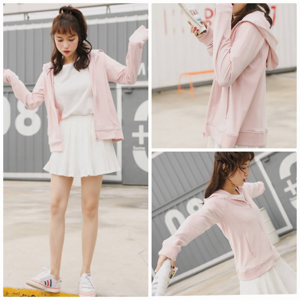 レディース　トップス　アウター　パーカー　長袖　無地　綿　コットン　フルジッパー　シンプル　大きめ　秋　おしゃれ　カジュアル　大人可愛い　フェミニン　デート　お出かけ　普段着　ブラック　黒　グレー　ピンク　送料無料