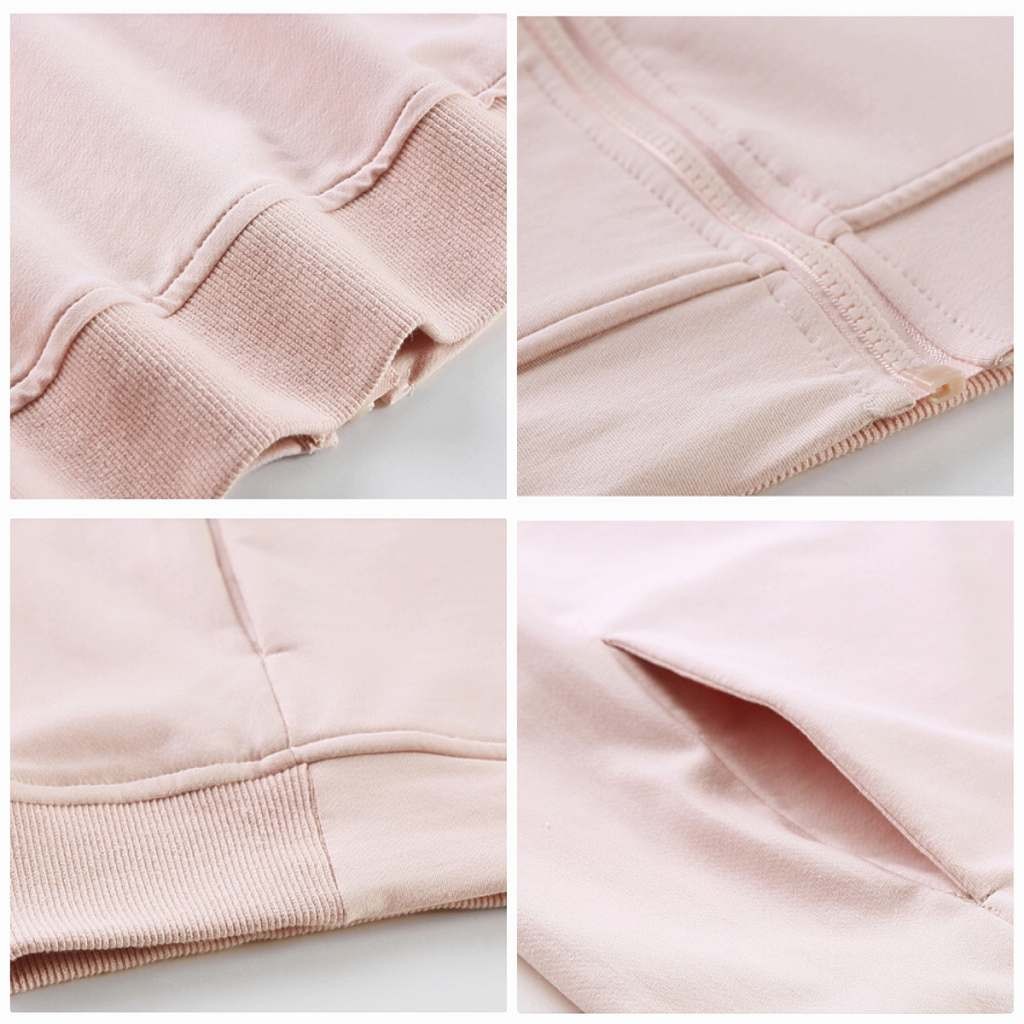 レディース　トップス　アウター　パーカー　長袖　無地　綿　コットン　フルジッパー　シンプル　大きめ　秋　おしゃれ　カジュアル　大人可愛い　フェミニン　デート　お出かけ　普段着　ブラック　黒　グレー　ピンク　送料無料