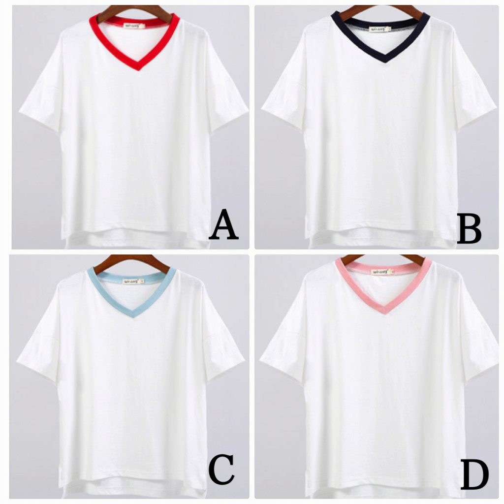 レディース　トップス　Tシャツ　半袖　無地　Ｖネック　綿100％　コットン　ライン　シンプル　スリット　ゆったり　おしゃれ　カジュアル　大人可愛い　フェミニン　デート　お出かけ　普段着　ホワイト　白　送料無料