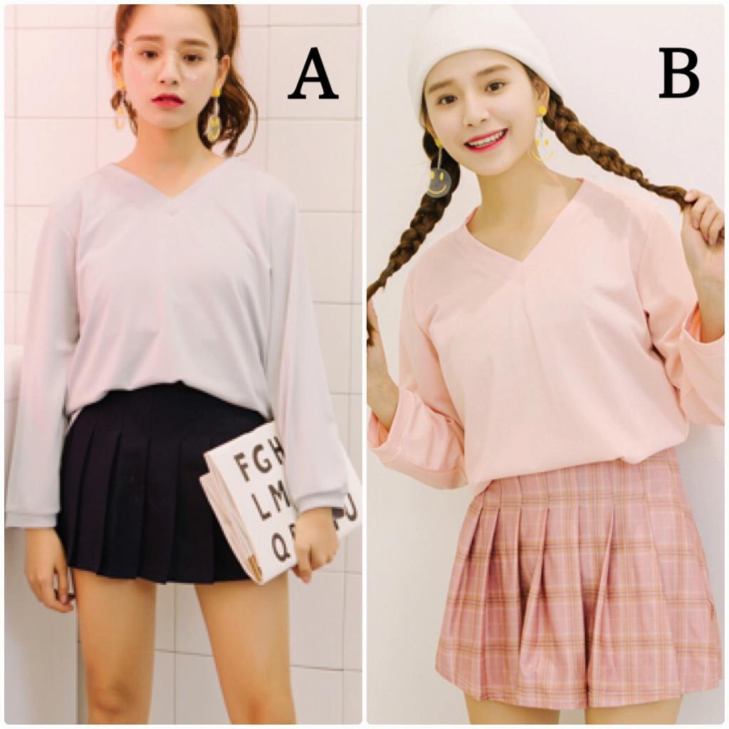 レディース　トップス　Tシャツ　長袖　Ｖネック　バックリボン　綿　コットン　カットソー　シンプル　ゆったり　おしゃれ　カジュアル　大人可愛い　フェミニン　デート　お出かけ　普段着　通勤　ピンク　グレー　送料無料