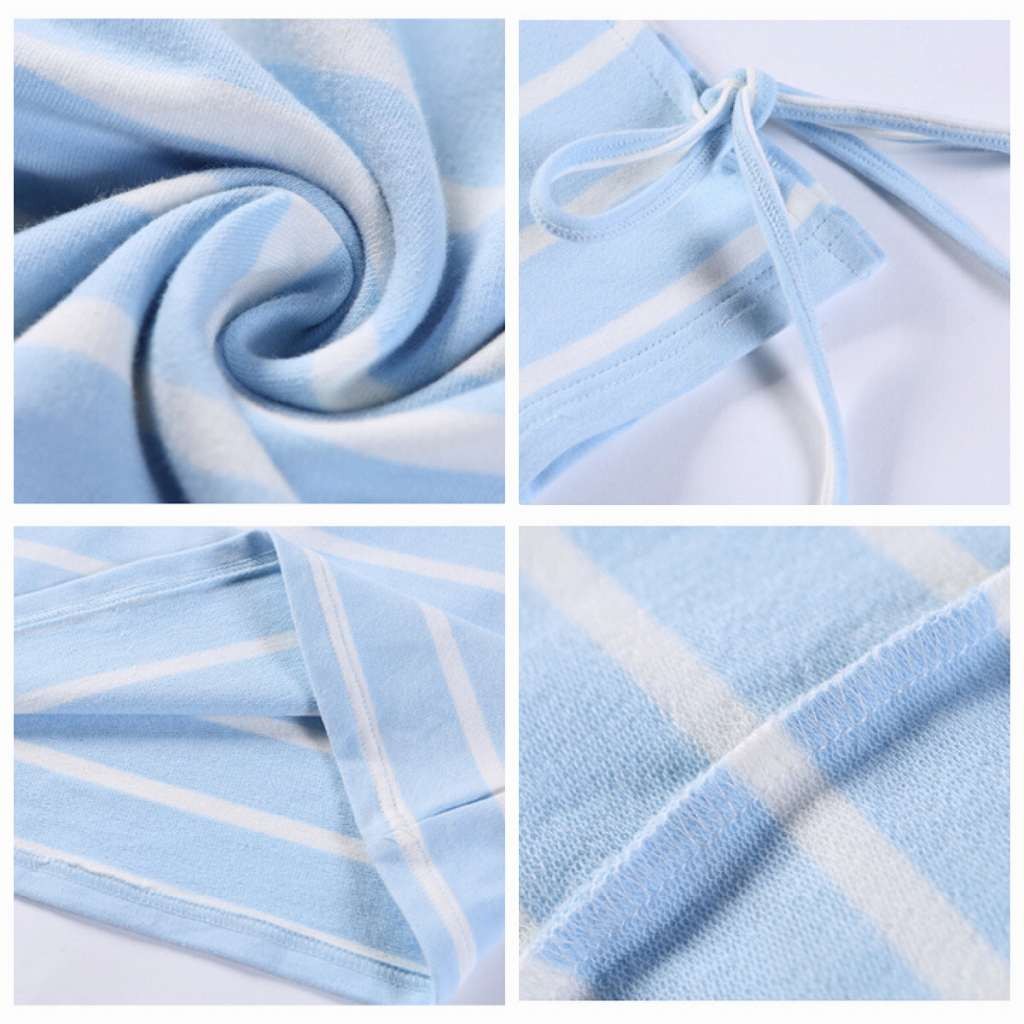 レディース　トップス　Tシャツ　長袖　アームスリット　ボーダー　リボン袖　カットソー　綿　コットン　シンプル　ゆったり　おしゃれ　カジュアル　大人可愛い　フェミニン　デート　お出かけ　普段着　ブルー　ピンク　送料無料