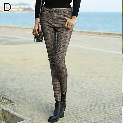 レディース　ボトムス　スキニー　パンツ　スリム　無地　レギンス　チェック　カジュアル　シンプル　美脚　脚長　オフィス　デイリー　お出かけ　デート　ブラック　グレー　送料無料