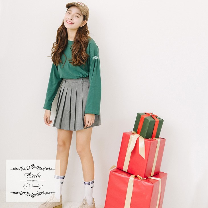 レディース　トップス　Tシャツ　カットソー　ラウンドネック　長袖　ロゴプリント　大きいサイズ　カジュアル　大人可愛い　フェミニン　スポーツ　ジョギング　ヨガ　デート　お出かけ　デイリー　ホワイト　グリーン　送料無料