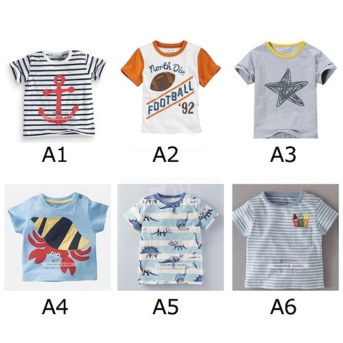 ベビー　キッズ　子供服　Tシャツ　ボーダー　アニマル　プリント　半袖　かわいい　キュート　カジュアル　おでかけ　デイリー　保育園　幼稚園　ホワイト　グレー　ブルー　レッド　オレンジ　ピンク　イエロー　送料無料