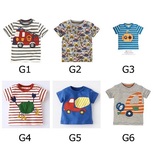 ベビー　キッズ　子供服　Tシャツ　ボーダー　アニマル　プリント　半袖　かわいい　キュート　カジュアル　おでかけ　デイリー　保育園　幼稚園　ホワイト　グレー　ブルー　レッド　オレンジ　ピンク　イエロー　送料無料