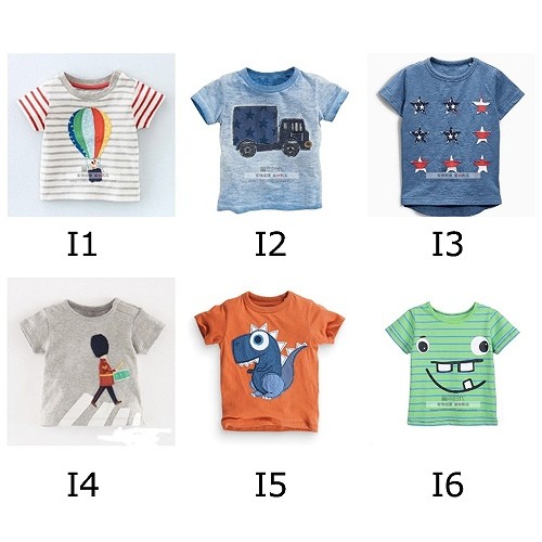 ベビー　キッズ　子供服　Tシャツ　ボーダー　アニマル　プリント　半袖　かわいい　キュート　カジュアル　おでかけ　デイリー　保育園　幼稚園　ホワイト　グレー　ブルー　レッド　オレンジ　ピンク　イエロー　送料無料