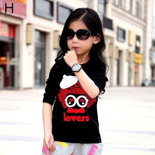 キッズ　ジュニア　子供服　Tシャツ　プリント　アニマル　ロゴ　長袖　かわいい　キュート　カジュアル　おでかけ　デイリー　ブラック　レッド　ホワイト　送料無料