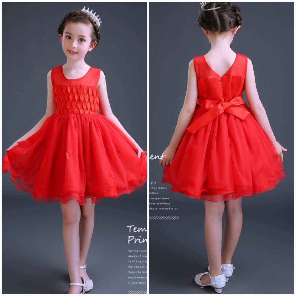 キッズ　ドレス　チュチュ　チュール　スカート　ワンピース　ノースリーブ　子供服　パーティー　結婚式　バレエ　ピアノ　発表会　ダンス　ミニドレス　衣装　かわいい　ホワイト　レッド　110　120　130　140　150　160　送料無料