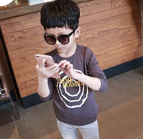 キッズ　ジュニア　子供服　男　男の子　トップス　七分丈　シンプル　ホワイト　白　グレー　水色　送料無料