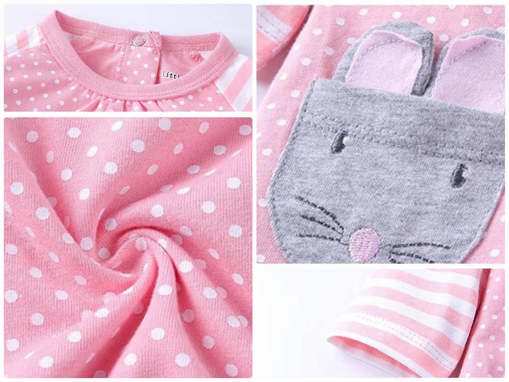 キッズ　2点セット　ロングTシャツ　ロング丈　ワンピース　ドット　クルーネック　ロングスリーブ　トップス　パンツ　スパッツ　ボトムス　女の子　可愛い　キュート　子供　ジュニア　ピンク　グレー　灰色　80　90　100　110　120　130　cm　サイズ　送料無料