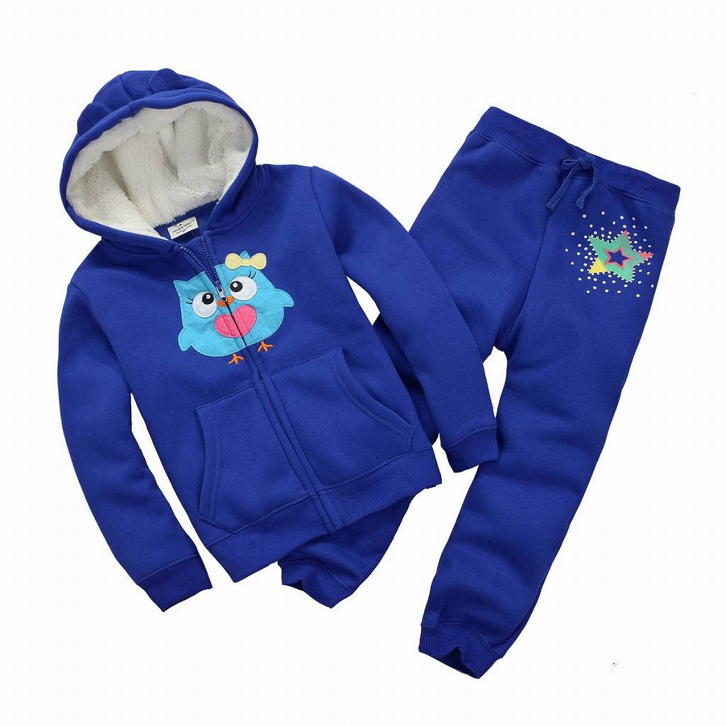 キッズ　子供服　パジャマ　フード付き　長袖パーカー　ロングパンツ　防寒　暖かい　かわいい　キュート　男の子　カジュアル　保育園　幼稚園　お着替え　ルームウェア　普段着　デイリー　ブルー　送料無料