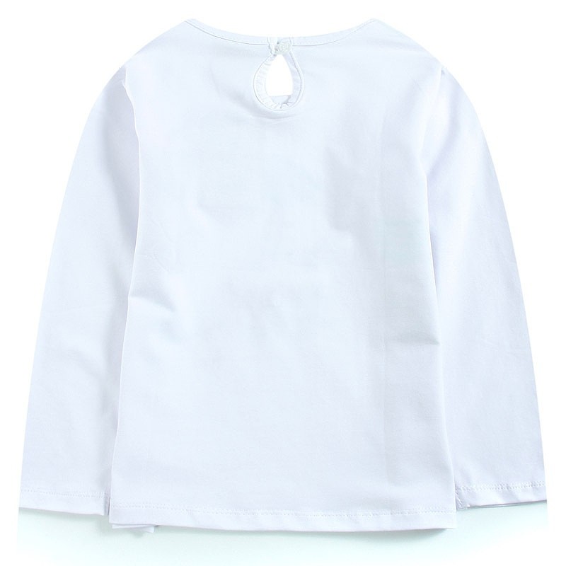 キッズ　子供服　トップス　長袖　Tシャツ　アニマル　かわいい　キュート　女の子　カジュアル　保育園　幼稚園　お着替え　お出かけ　普段着　デイリー　ホワイト　送料無料