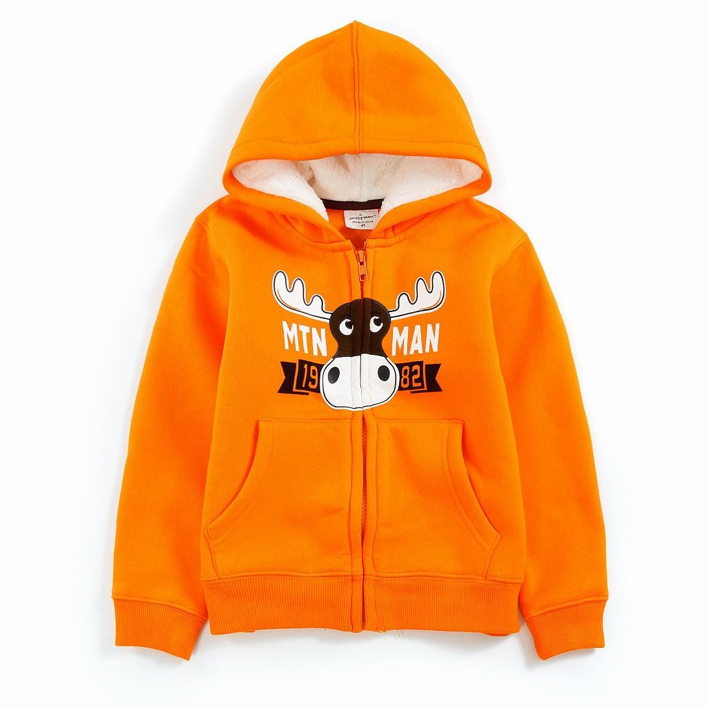 ベビー　キッズ　子供服　セットアップ　上下セット　長袖　Tシャツ　ロングパンツ　アニマル　男の子　女の子　ユニセックス　カジュアル　保育園　幼稚園　お着替え　ルームウェア　普段着　デイリー　オレンジ　送料無料