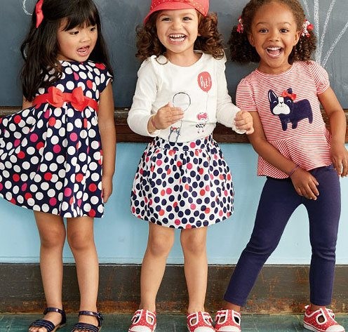 キッズ　ジュニア　子供服　女　女の子　Tシャツ　トップス　半袖　ブルドッグ　ボーダー　レッド　赤　送料無料