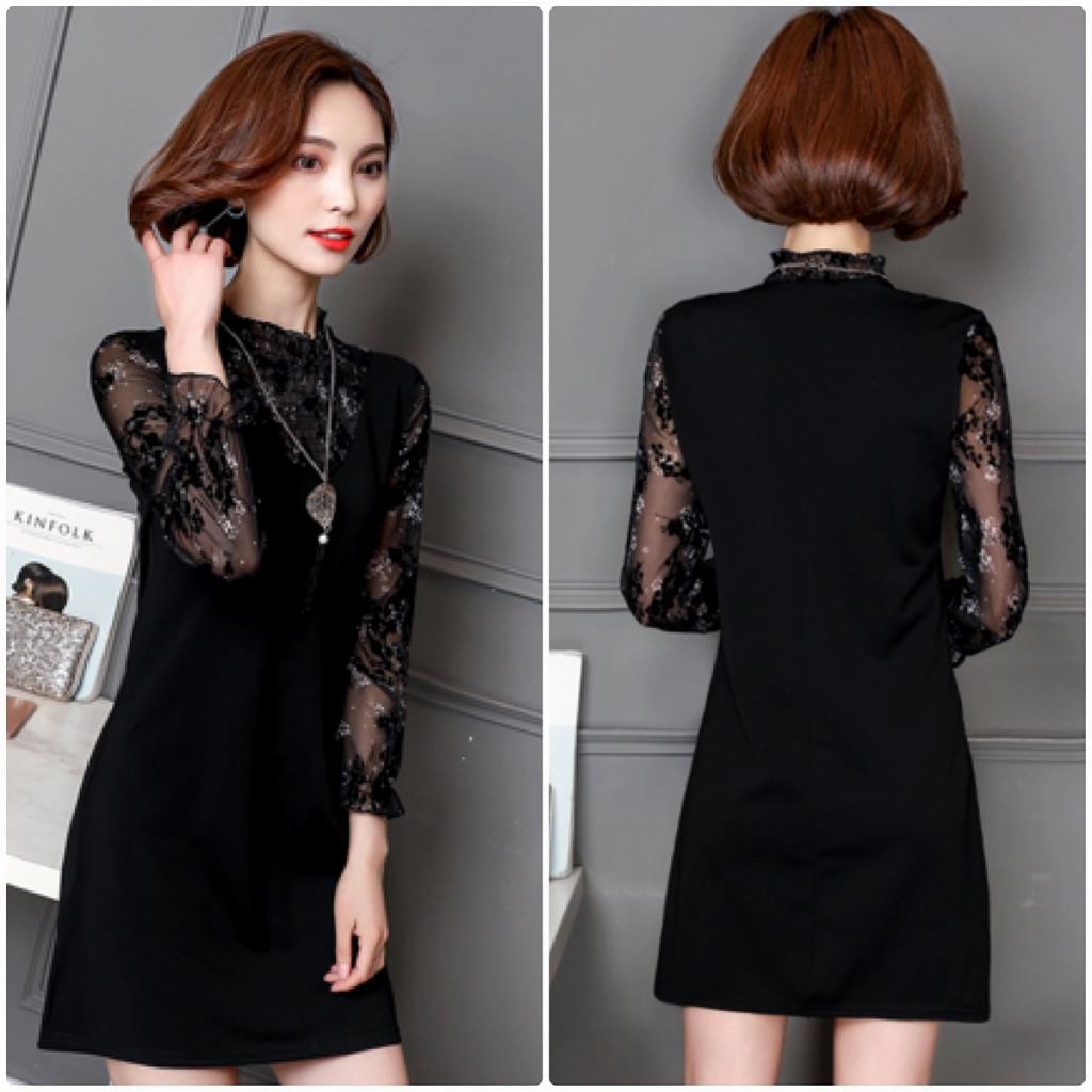 レディース　透け素材　刺繍　ワンピース　ミニ丈　スカート　カジュアル　キュート　可愛い　フェミニン　セクシー　きれいめ　上品　エレガント　おしゃれ　お出かけ　デイリー　お呼ばれ　ブラック　黒色　L　XL　2XL　3XL　4XL　大きいサイズ　送料無料