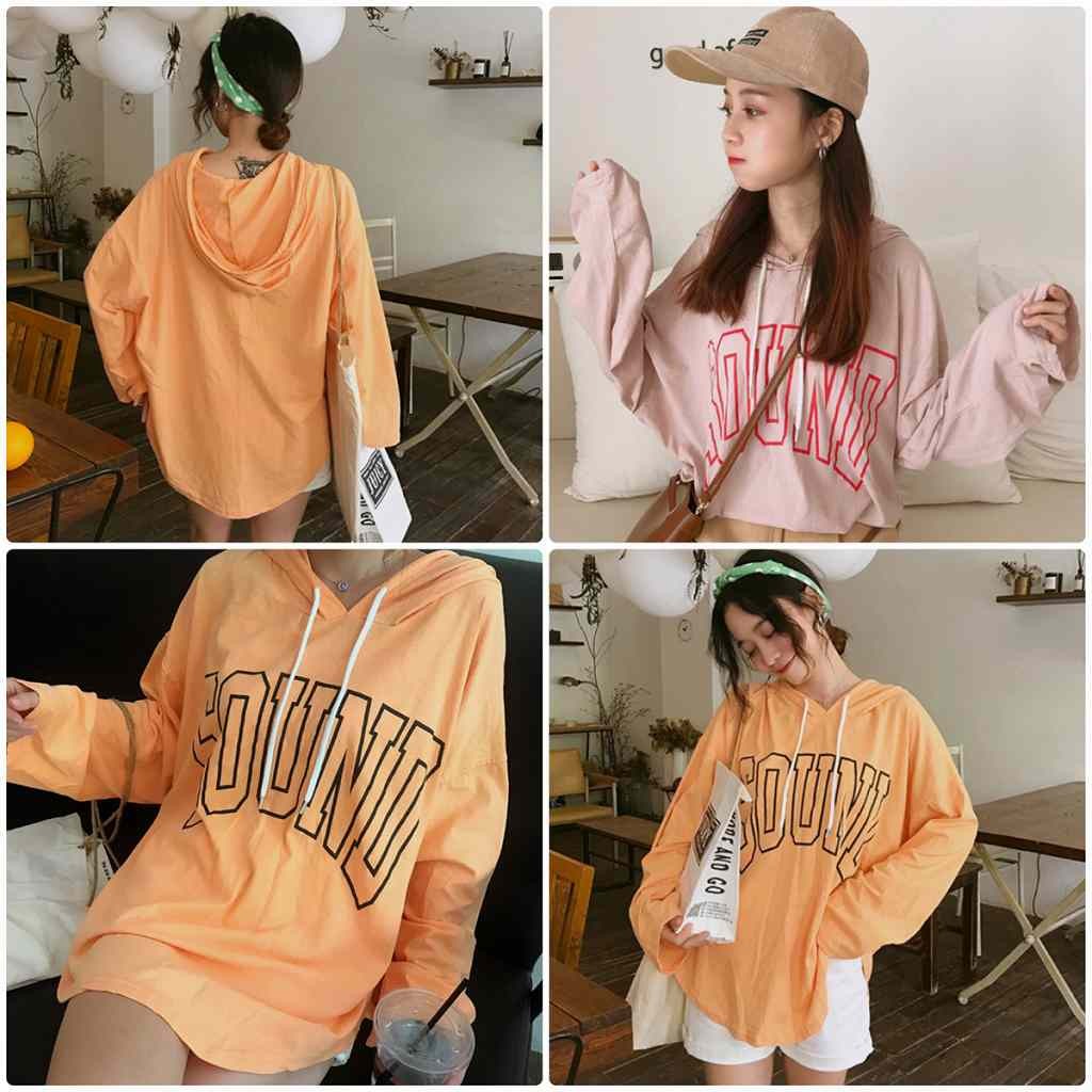 レディース　オーバーサイズ　ビッグシルエット　大きめ　ロングTシャツ　フード付き　トップス　カジュアル　長袖　キュート　大人　可愛い　フェミニン　おしゃれ　お出かけ　デイリー　ホワイト　オレンジ　ピンク　白色　フリーサイズ　ワンサイズ　送料無料