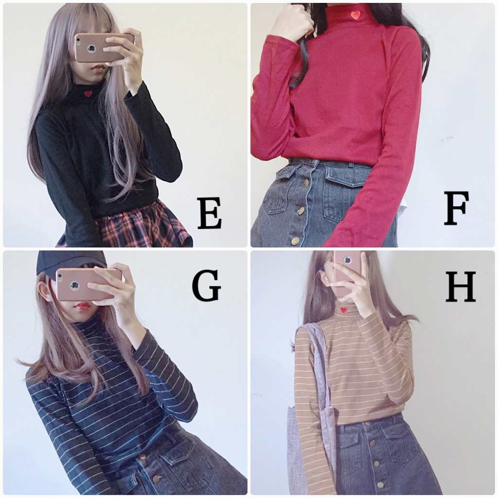 レディース　タートルネック　ハイネック　ロングTシャツ　長袖　トップス　カジュアル　キュート　大人　可愛い　フェミニン　おしゃれ　お出かけ　デイリー　グレー　ホワイト　レッド　ピンク　ブラウン　ネイビー　ブラック　フリーサイズ　ワンサイズ　送料無料