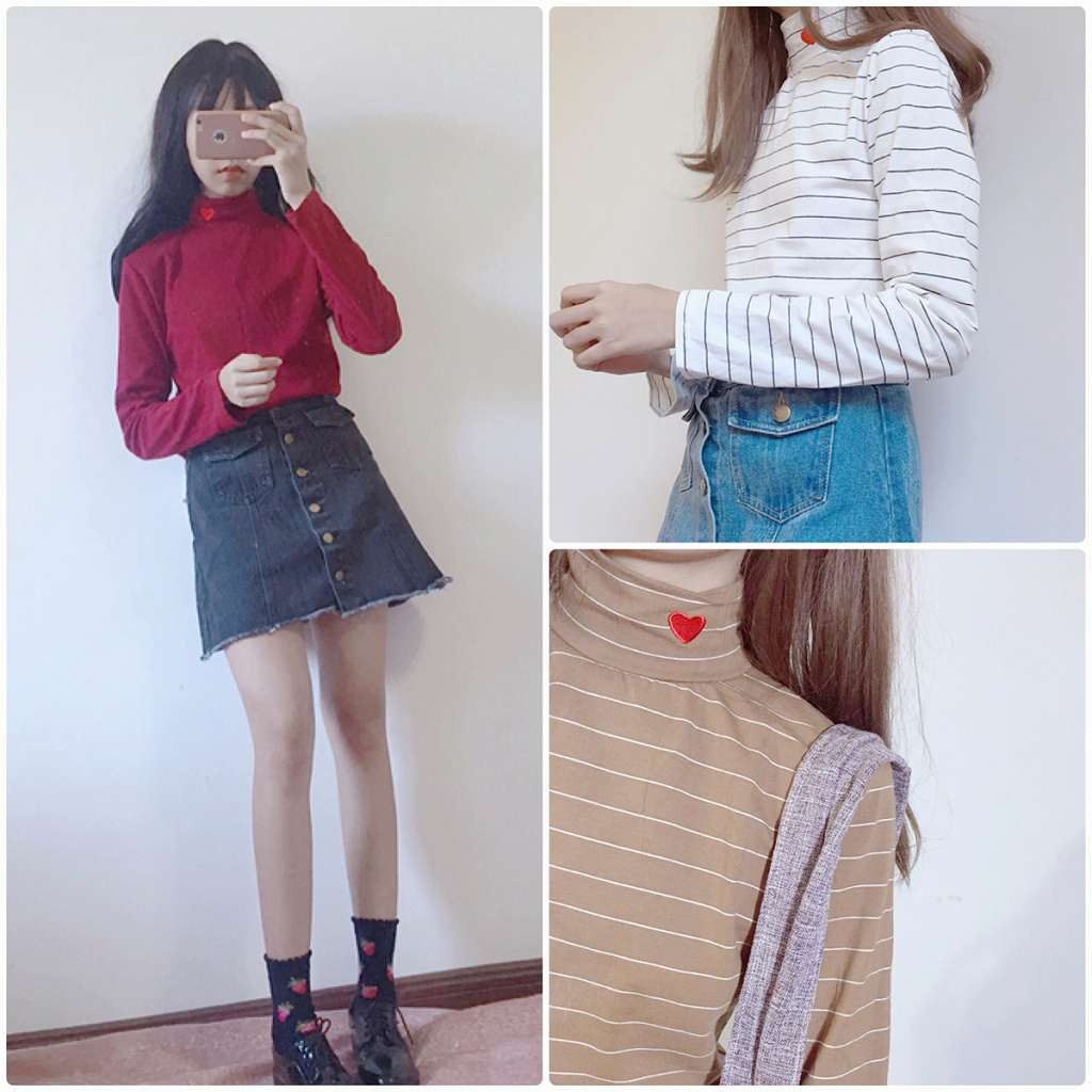 レディース　タートルネック　ハイネック　ロングTシャツ　長袖　トップス　カジュアル　キュート　大人　可愛い　フェミニン　おしゃれ　お出かけ　デイリー　グレー　ホワイト　レッド　ピンク　ブラウン　ネイビー　ブラック　フリーサイズ　ワンサイズ　送料無料