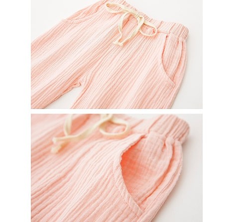 キッズ　ジュニア　子供服　女　女の子　涼しい　リネン　スウェット　パンツ　春　夏　動きやすい　可愛い　ピンク　紺　グレー　ベージュ　送料無料