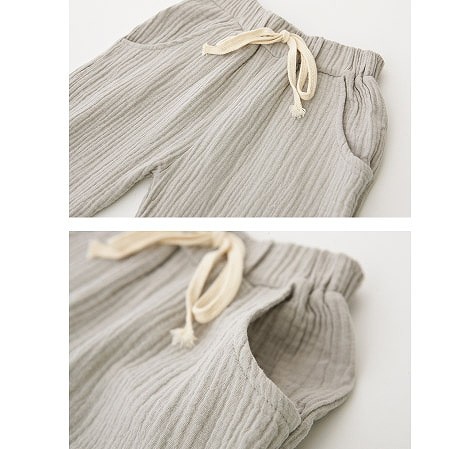 キッズ　ジュニア　子供服　女　女の子　涼しい　リネン　スウェット　パンツ　春　夏　動きやすい　可愛い　ピンク　紺　グレー　ベージュ　送料無料