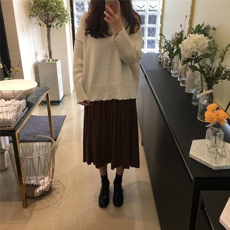 レディース　トップス　ニット　セーター　ラウンドネック　ゆったり　無地　レース　長袖　フリーサイズ　秋冬　カジュアル　大人可愛い　シック　デート　お出かけ　デイリー　グリーン　オフホワイト　ピンク　送料無料