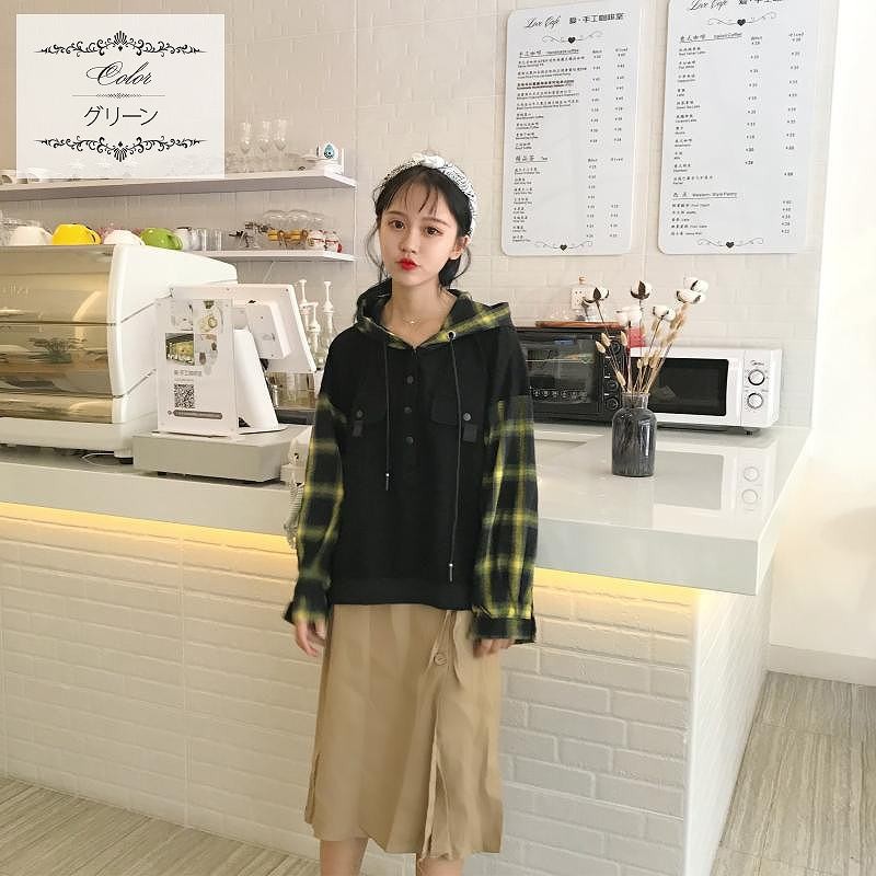 レディース　アウター　パーカー　ジャケット　長袖　チェック　ゆったり　おしゃれ　カジュアル　アメカジ　ストリート系　学生　かわいい　フェミニン　デート　お出かけ　普段着　通学　送料無料