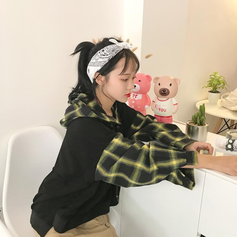 レディース　アウター　パーカー　ジャケット　長袖　チェック　ゆったり　おしゃれ　カジュアル　アメカジ　ストリート系　学生　かわいい　フェミニン　デート　お出かけ　普段着　通学　送料無料