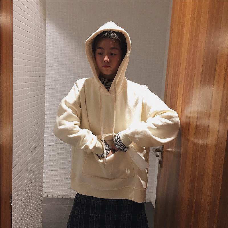 レディース　トップス　パーカー　アウター　長袖　無地　ベルベット　秋　冬　シンプル　ゆったり　ポケット　おしゃれ　カジュアル　大人可愛い　フェミニン　デート　お出かけ　通学　普段着　ベージュ　ホワイト　ブラウン　送料無料