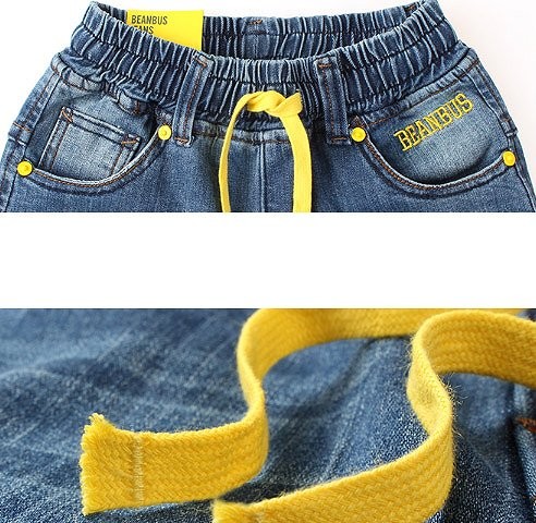 キッズ　ジュニア　子供服　男　女　男の子　女の子　ストレート　デニム　パンツ　長ズボン　ゴム　送料無料