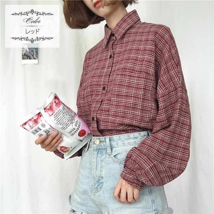 レディース　トップス　チェック　ロングシャツ　長袖　ゆったり　シャツコート　秋冬　カジュアル　フリーサイズ　大人可愛い　オフィス　OL　デート　お出かけ　デイリー　レッド　イエロー　ネイビー　送料無料