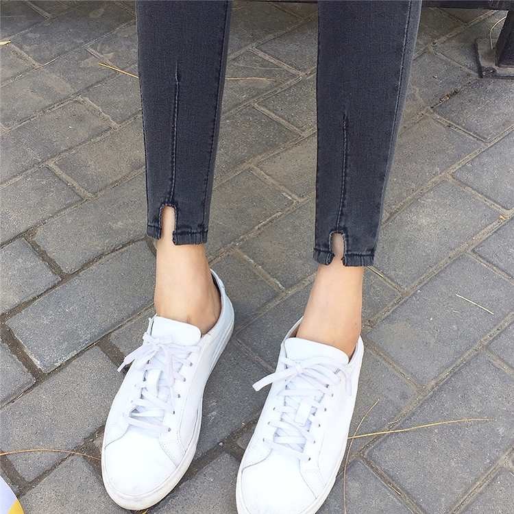 レディース　ボトムス　デニムパンツ　ジーンズ　レギパン　レギンス　スキニー　スリット　大きいサイズ　無地　大人可愛い　カジュアル　美脚　脚長　デイリー　お出かけ　デート　ブラック　送料無料