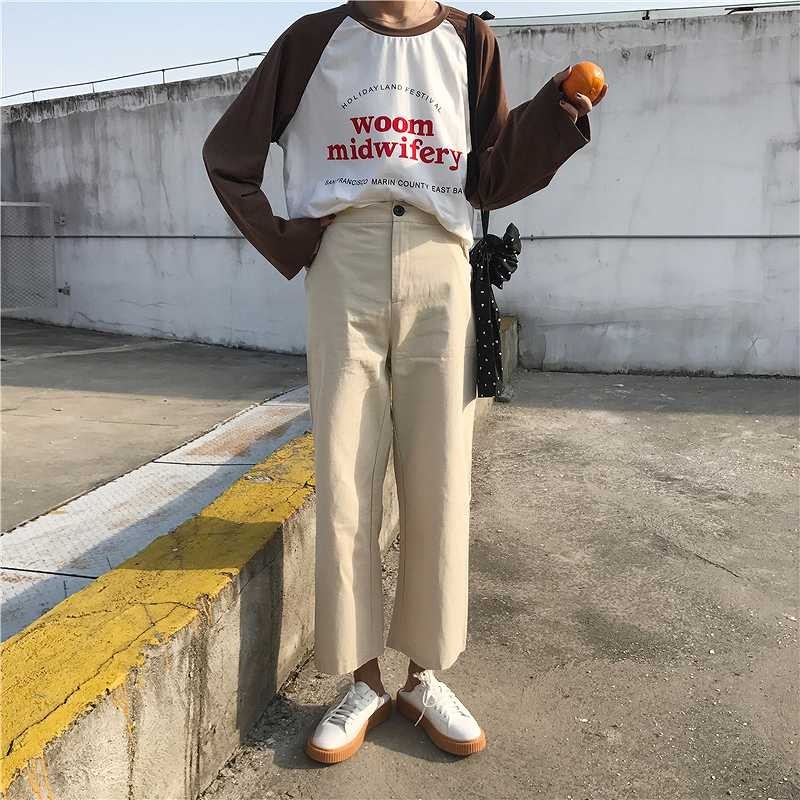 レディース　ボトムス　ワイドパンツ　9分丈　無地　チノパン　大人可愛い　フリーサイズ　カジュアル　オフィス　OL　デイリー　お出かけ　デート　ブラック　カーキ　グリーン　送料無料