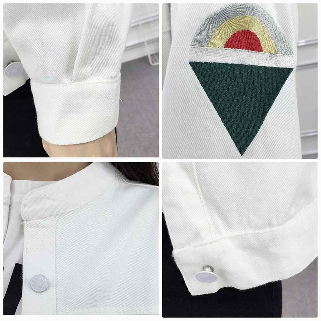 レディース　デニムジャケット　Gジャン　ジージャン　ジャケット　刺繍　アウター　カジュアル　フェミニン　セクシー　きれいめ　エレガント　セクシー　おしゃれ　お出かけ　お呼ばれ　ホワイト　白色　S　M　L　XL　サイズ　送料無料