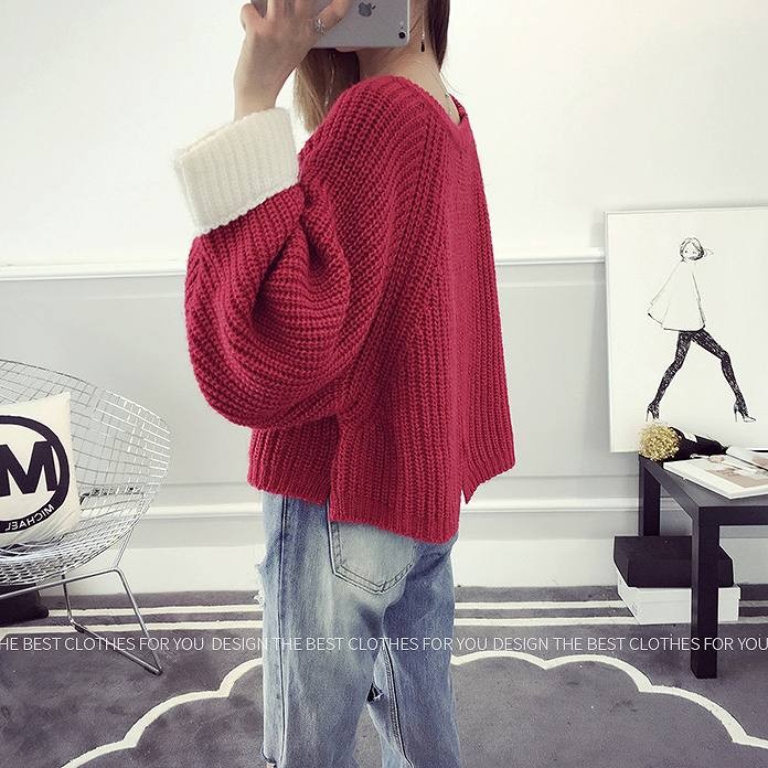 レディース　トップス　ニット　セーター　長袖　無地　ショート丈　ビッグシルエット　長袖　無地　フリーサイズ　カジュアル　大人可愛い　フェミニン　デート　お出かけ　デイリー　ブラック　ネイビー　レッド　送料無料