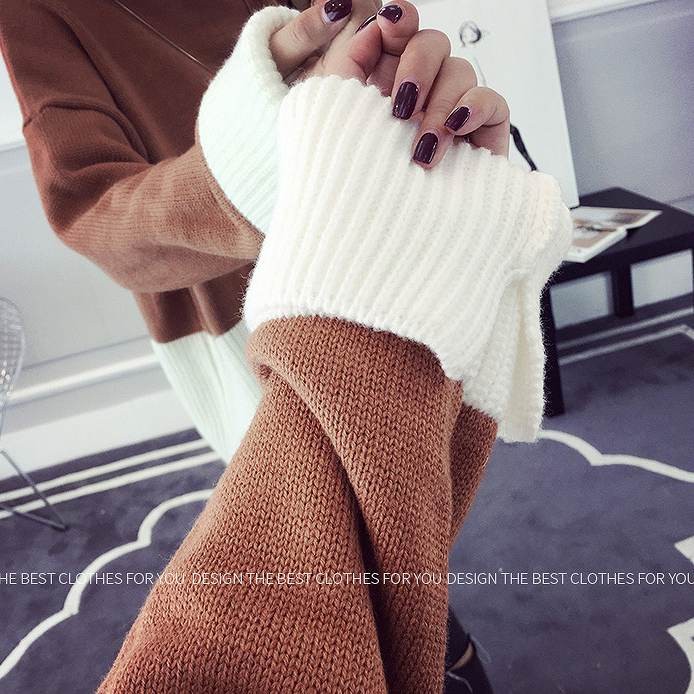 レディース　トップス　ニット　セーター　ハイネック　長袖　無地　ビッグシルエット　長袖　無地　フリーサイズ　カジュアル　大人可愛い　フェミニン　デート　お出かけ　デイリー　ネイビー　グリーン　ブラウン　送料無料