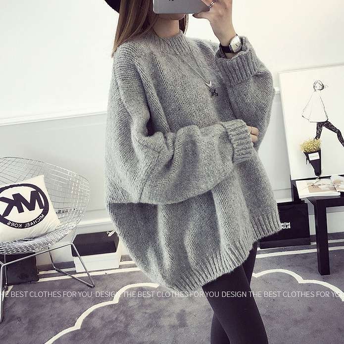 レディース　トップス　ニット　セーター　ハイネック　長袖　無地　ビッグシルエット　長袖　無地　フリーサイズ　カジュアル　大人可愛い　フェミニン　デート　お出かけ　デイリー　ブラウン　ピンク　グレー　送料無料