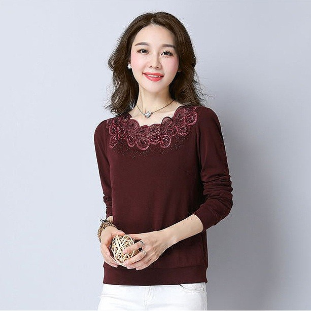 レディース　トップス　シャツ　長袖　シンプル　ビーズ　レース　スリム　大きいサイズ　おしゃれ　フェミニン　かわいい　上品　エレガント　セクシー　オフィス　ビジネス　通勤　普段着　デート　ブラック　イエロー　ワインレッド　送料無料