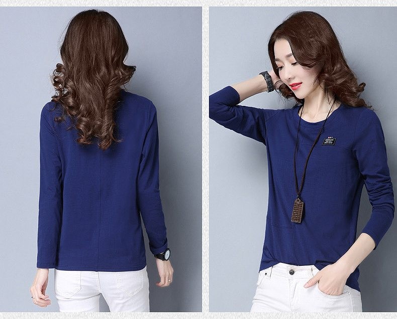 レディース　トップス　Tシャツ　長袖　無地　カットソー　綿　シンプル　大きいサイズ　ゆったり　おしゃれ　カジュアル　大人可愛い　フェミニン　デート　お出かけ　普段着　ワインレッド　ブルー　ブラウン　送料無料