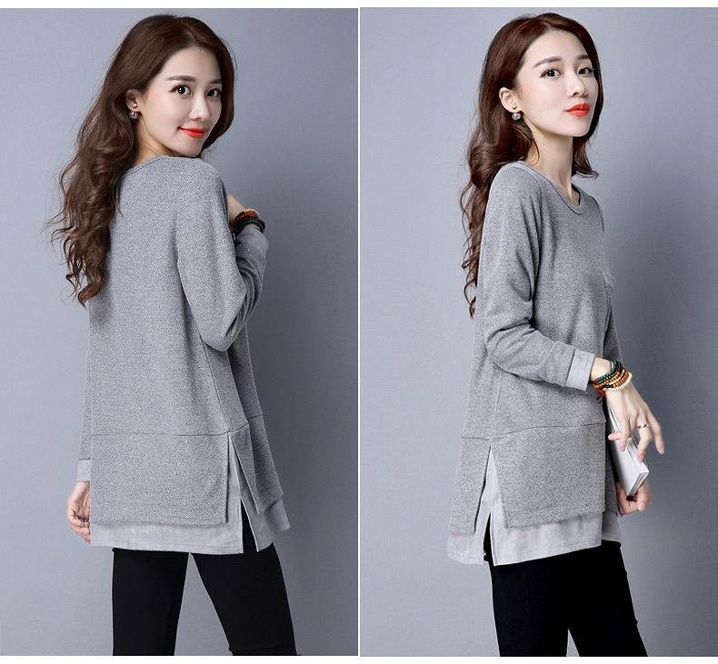 レディース　トップス　Tシャツ　長袖　ポケット　無地　ロング　シンプル　レイヤー　大きいサイズ　ゆったり　おしゃれ　カジュアル　大人可愛い　フェミニン　デート　お出かけ　普段着　グレー　ブラウン　ホワイト　送料無料