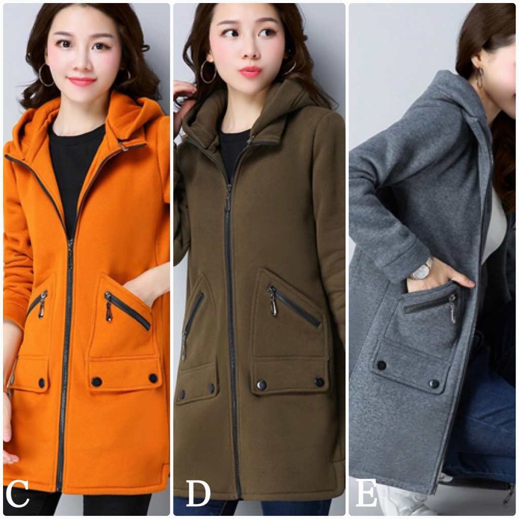レディース　フード付き　ジャケット　コート　ジッパー　秋　冬　アウター　カジュアル　長袖　キュート　大人　可愛い　フェミニン　おしゃれ　お出かけ　デイリー　オリーブ　オレンジ　ワインレッド　ブラック　グレー　Ｍ　Ｌ　XL　2XL　大きいサイズ　送料無料
