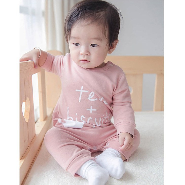 ベビー　キッズ　子供服　男　女　男の子　女の子　長袖　ロンパース　カバーオール　つなぎ　シンプル　ブルー　ピンク　送料無料