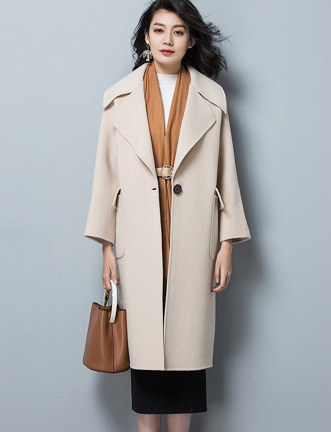 レディース　アウター　ウール　チェスターコート　ミディ丈　ゆったり　無地　長袖　カジュアル　大人可愛い　フェミニン　オフィス　OL　通勤　防寒　秋冬　デート　お出かけ　デイリー　レッド　オリーブ　ブラウン　オフホワイト　送料無料