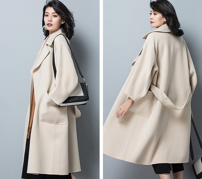レディース　アウター　ウール　チェスターコート　ミディ丈　ゆったり　無地　長袖　カジュアル　大人可愛い　フェミニン　オフィス　OL　通勤　防寒　秋冬　デート　お出かけ　デイリー　オフホワイト　ブラウン　オリーブ　送料無料