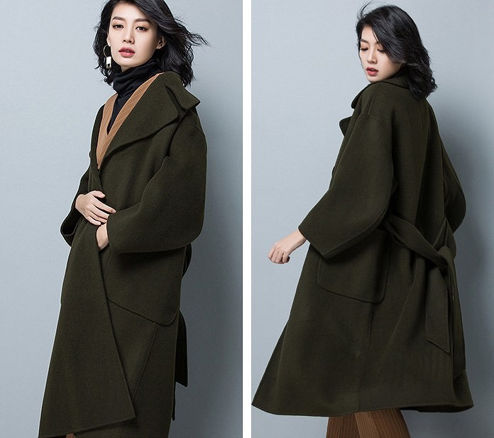 レディース　アウター　ウール　チェスターコート　ミディ丈　ゆったり　無地　長袖　カジュアル　大人可愛い　フェミニン　オフィス　OL　通勤　防寒　秋冬　デート　お出かけ　デイリー　オフホワイト　ブラウン　オリーブ　送料無料