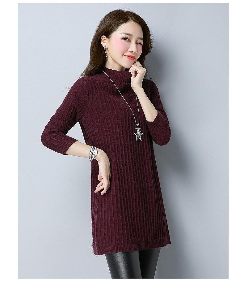 レディース　ニット　ワンピース　膝上丈　ハイネック　無地　長袖　フリーサイズ　カジュアル　大人可愛い　フェミニン　オフィス　OL　通勤　秋冬　デート　お出かけ　デイリー　グリーン　ブラック　ピンク　パープル　バイオレット　送料無料